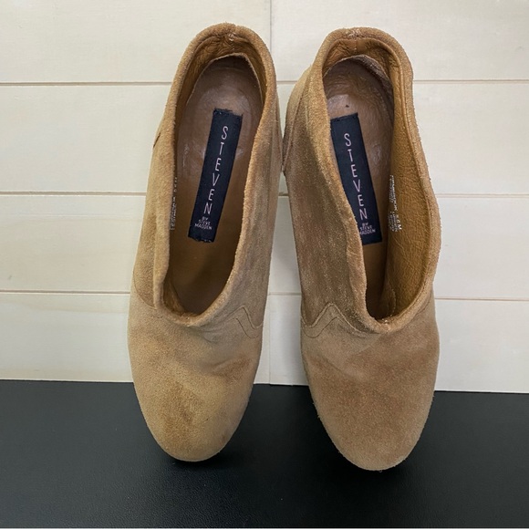 Steve Madden Pembrook Ankle Booties Women's Size 5.5 Shoes M Brown Suede Leather - Picture 7 of 10